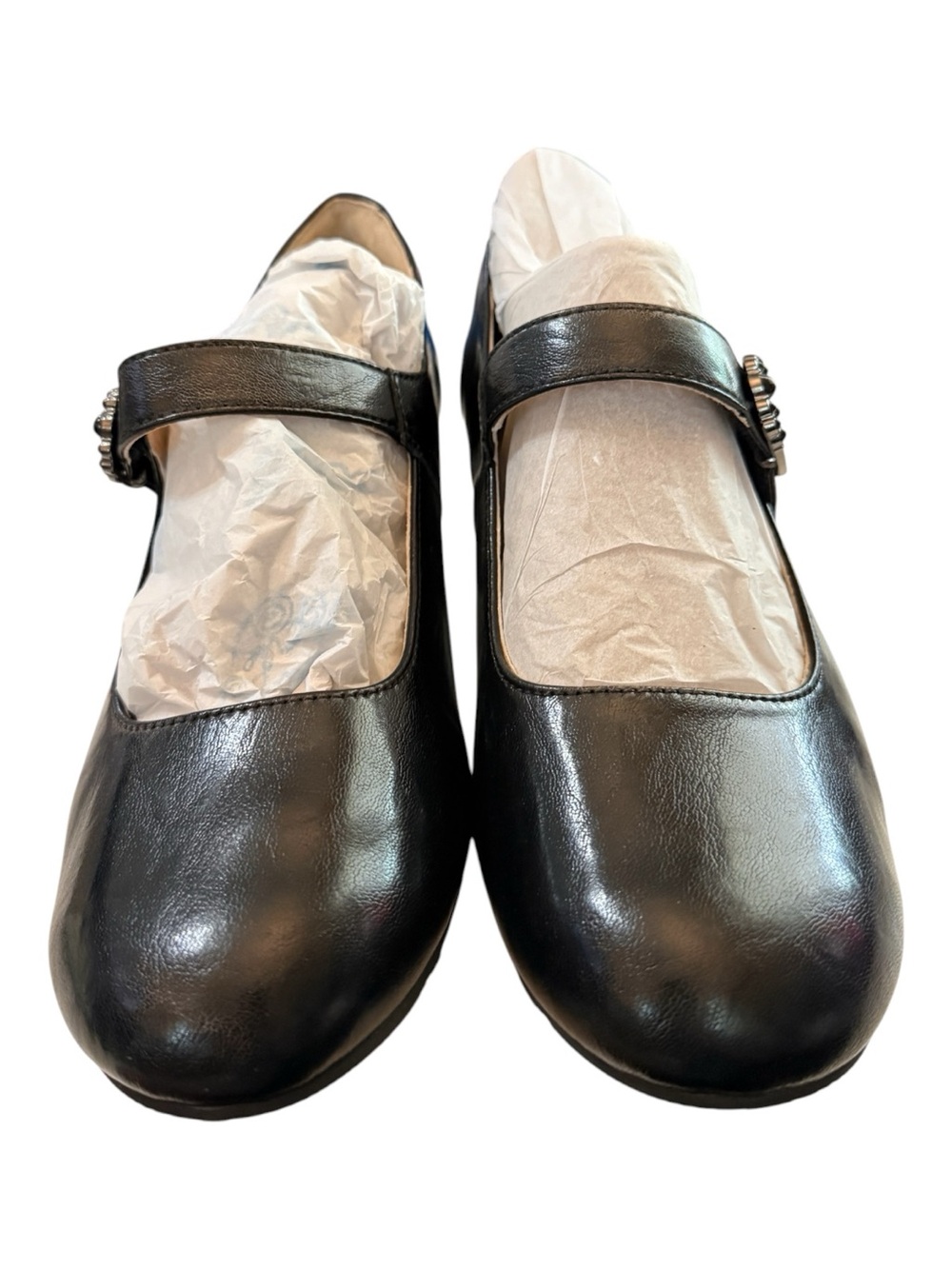 Alegria Ameliah Black Leather Mary Jane Heels Women’s 8 EU 38 NIB